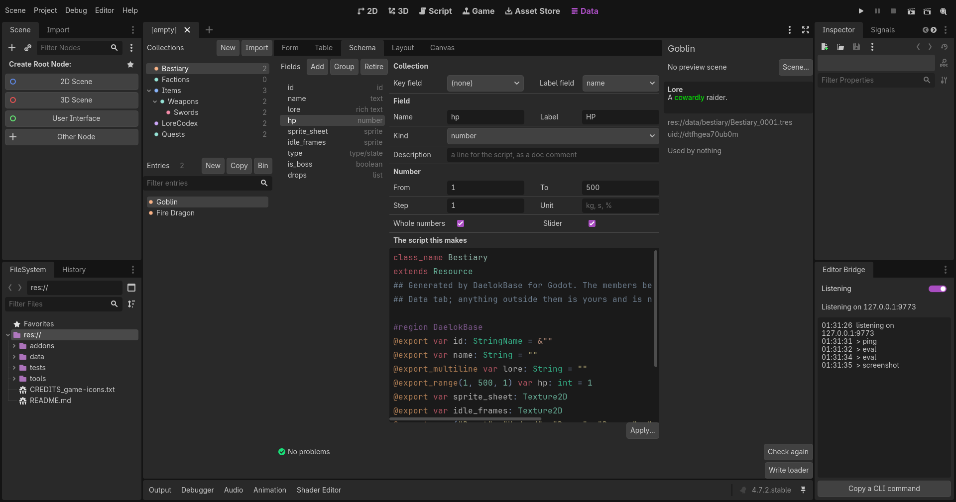 The schema designer