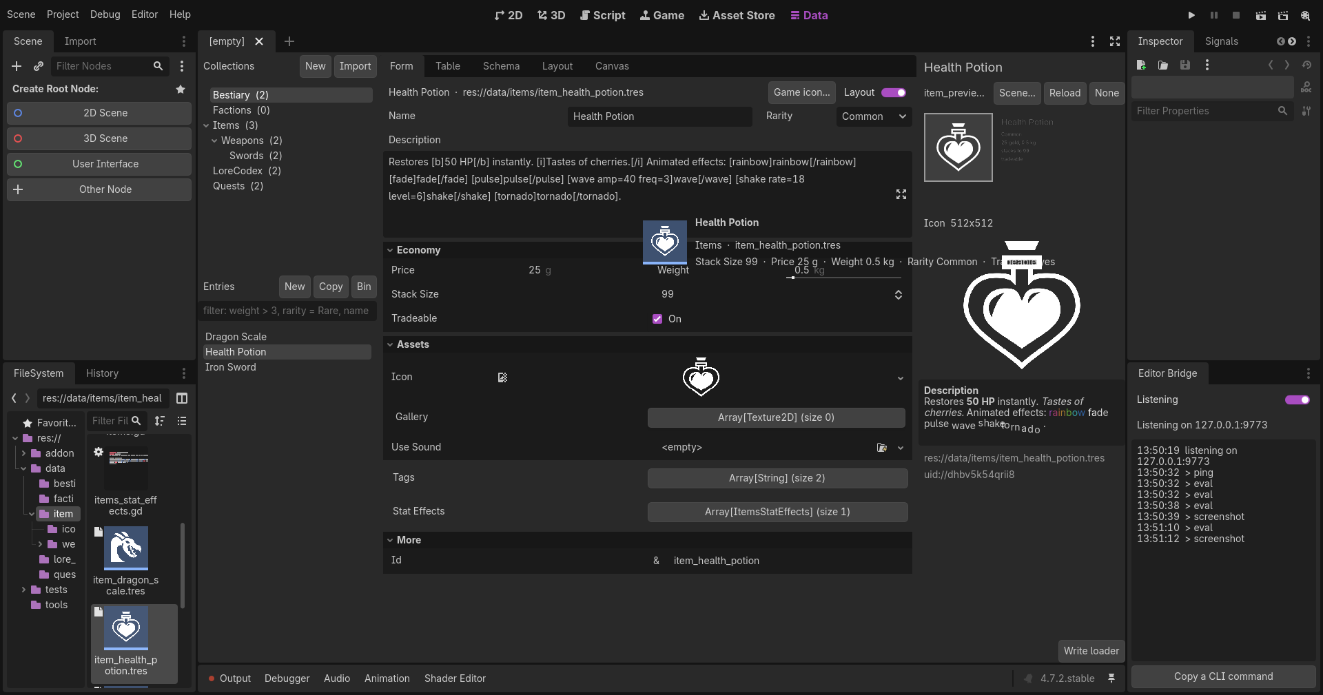 Thumbnails in the dock
